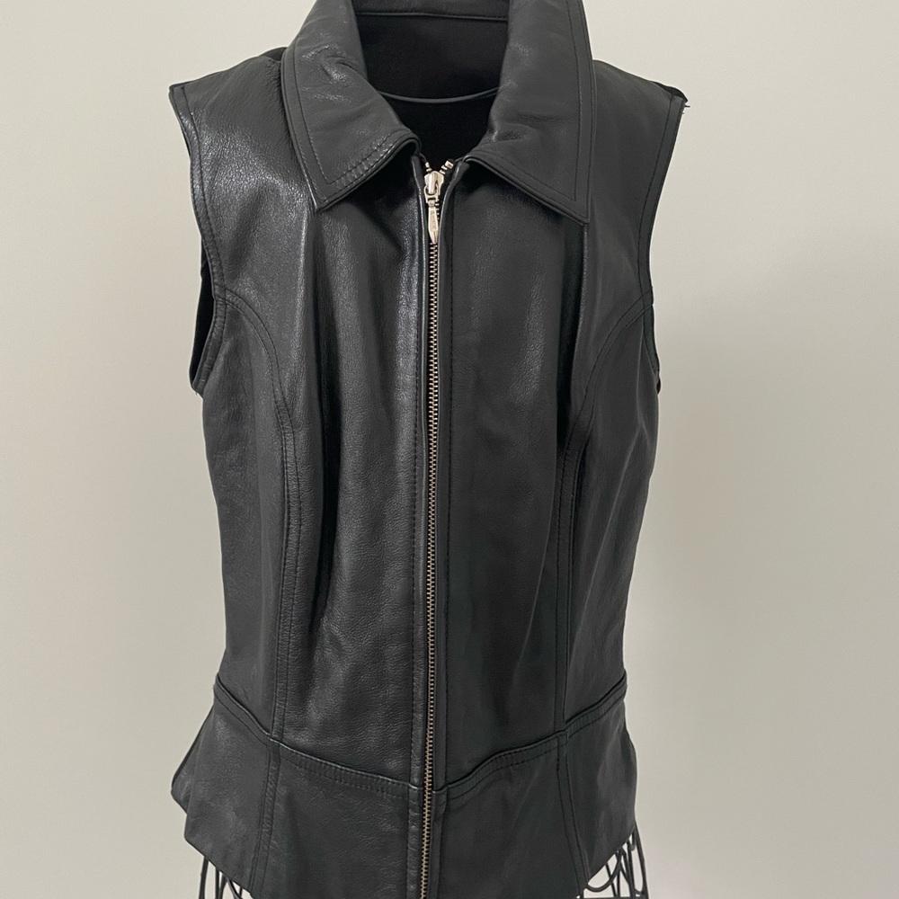 Ladies Wilsons Leather Black Vest